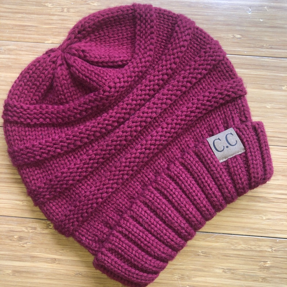 CC burgundy Winter Beanie